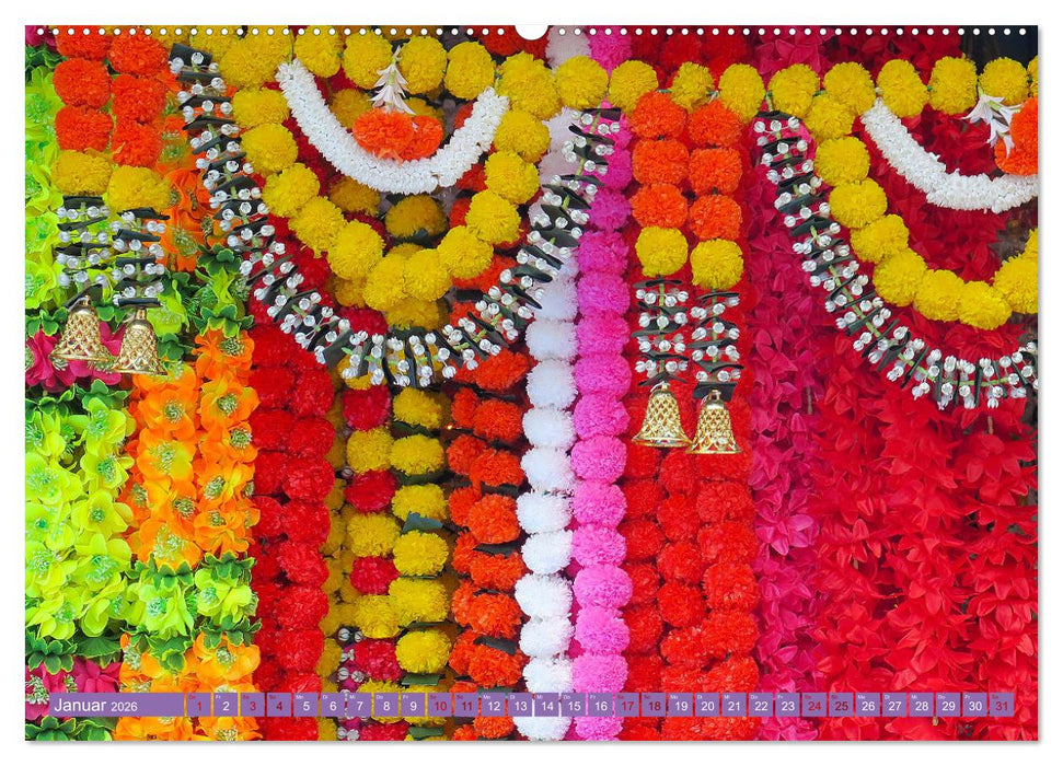 Asien - Farbenfrohe Blumenketten (CALVENDO Wandkalender 2026)