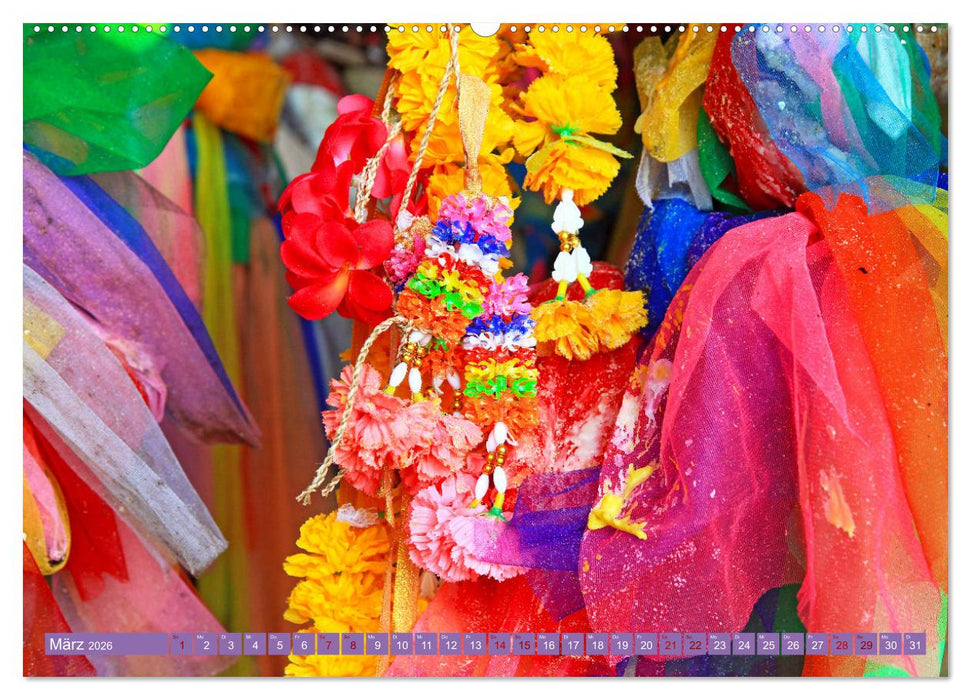 Asien - Farbenfrohe Blumenketten (CALVENDO Wandkalender 2026)