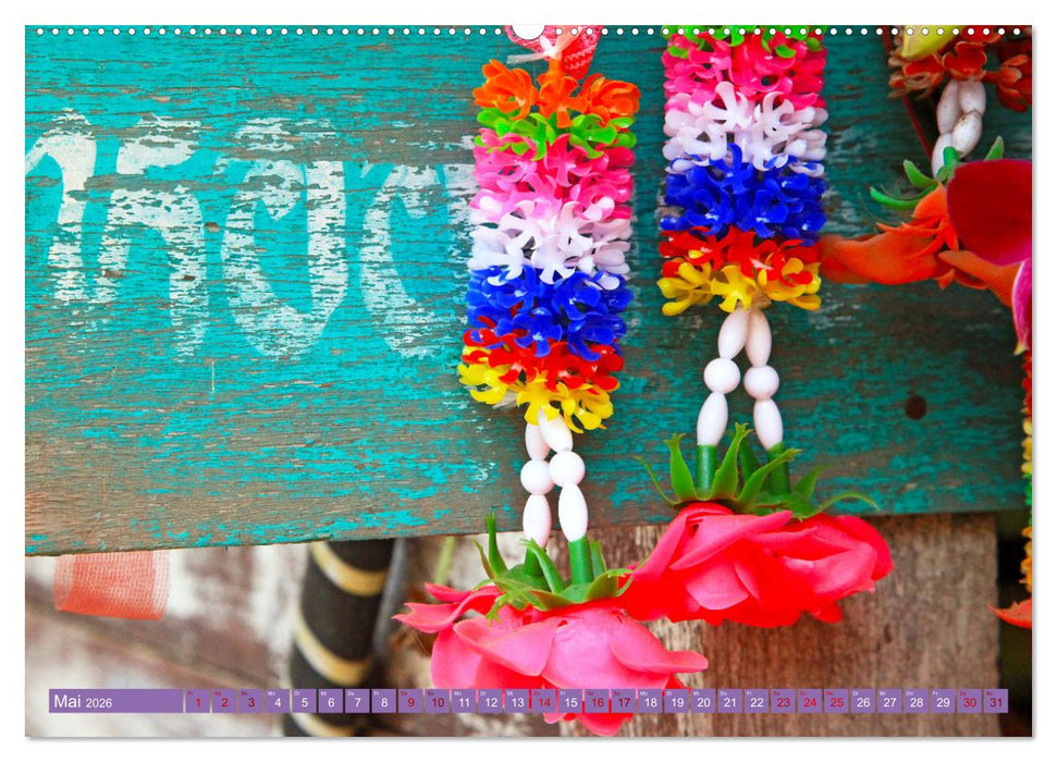 Asien - Farbenfrohe Blumenketten (CALVENDO Wandkalender 2026)