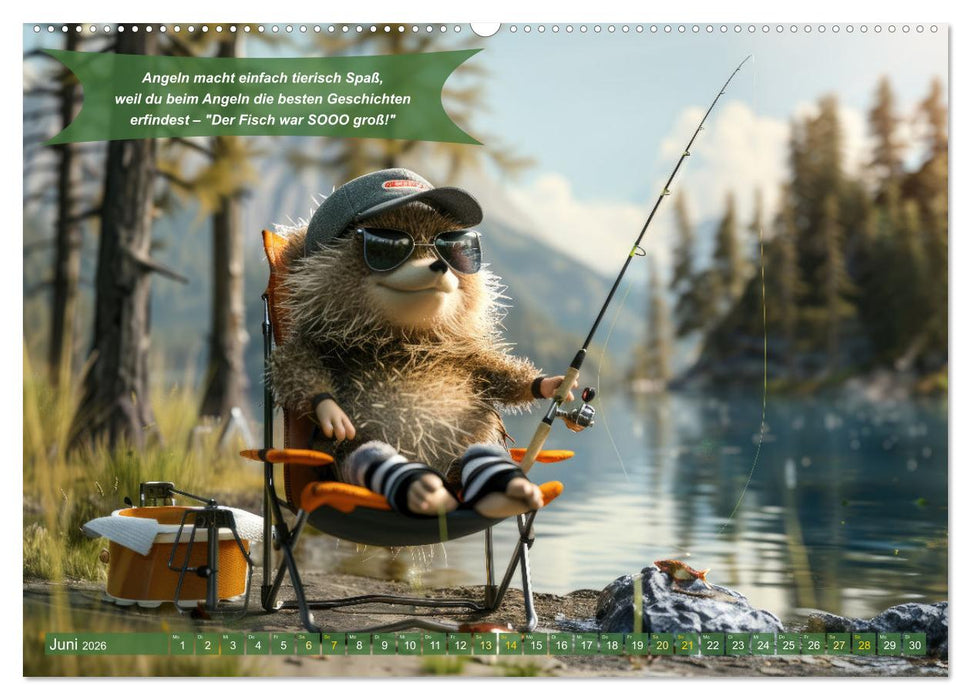 Der tierisch lustige Angler-Kalender (CALVENDO Premium Wandkalender 2026)