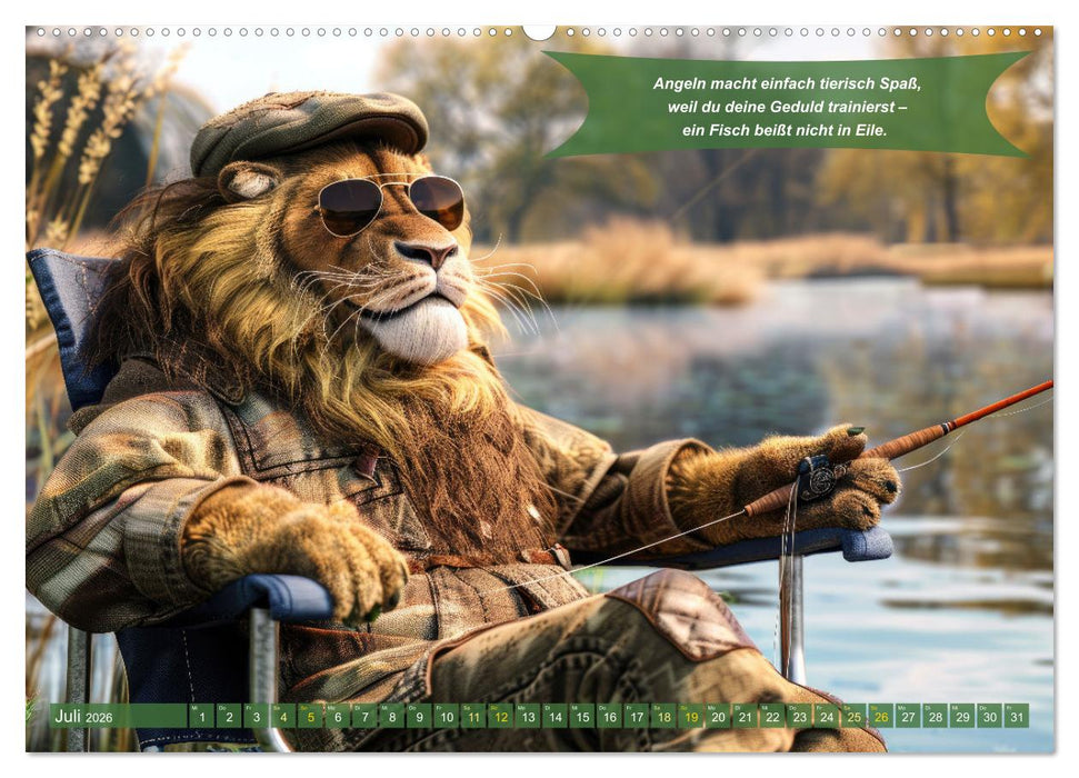 Der tierisch lustige Angler-Kalender (CALVENDO Premium Wandkalender 2026)