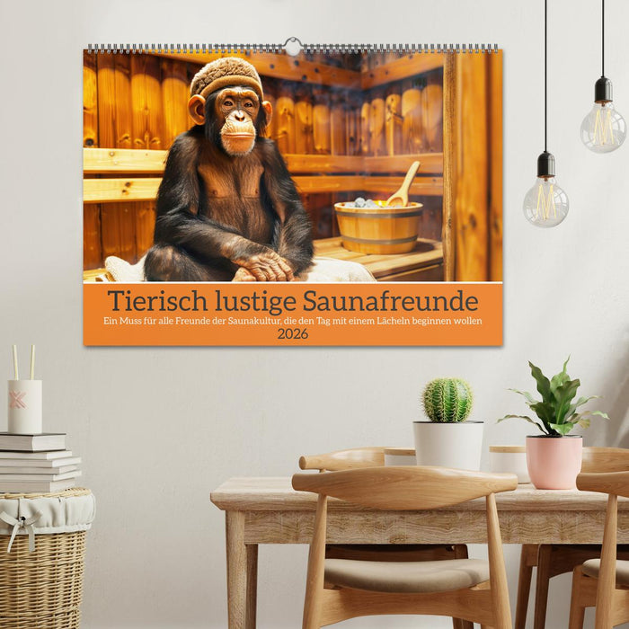 Tierisch lustige Saunafreunde (CALVENDO Wandkalender 2026)