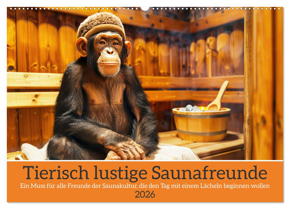 Tierisch lustige Saunafreunde (CALVENDO Wandkalender 2026)