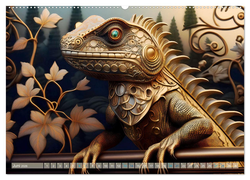 Tiere im Jugendstil - Eine Hommage an die Schönheit des Art Nouveau (CALVENDO Premium Wandkalender 2026)