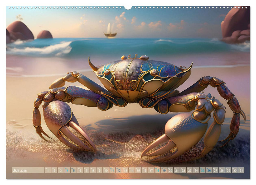 Tiere im Jugendstil - Eine Hommage an die Schönheit des Art Nouveau (CALVENDO Premium Wandkalender 2026)