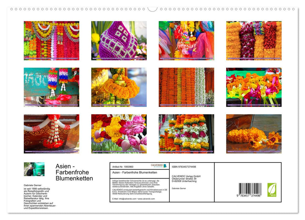 Asien - Farbenfrohe Blumenketten (CALVENDO Premium Wandkalender 2026)