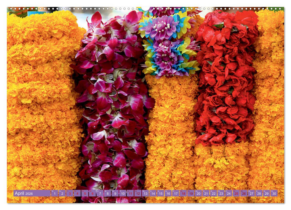 Asien - Farbenfrohe Blumenketten (CALVENDO Premium Wandkalender 2026)
