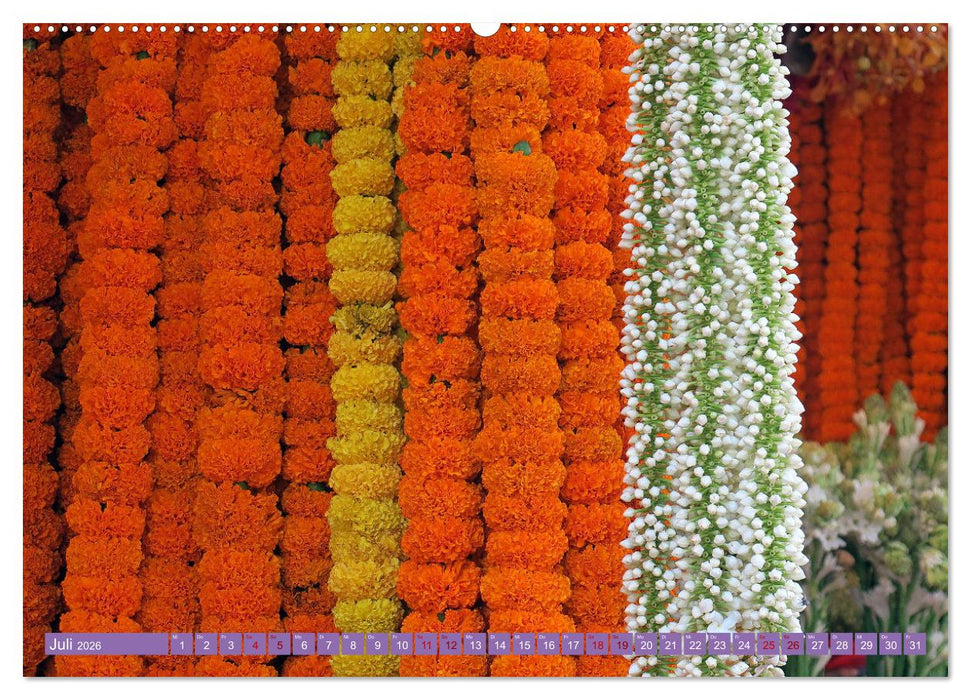 Asien - Farbenfrohe Blumenketten (CALVENDO Premium Wandkalender 2026)