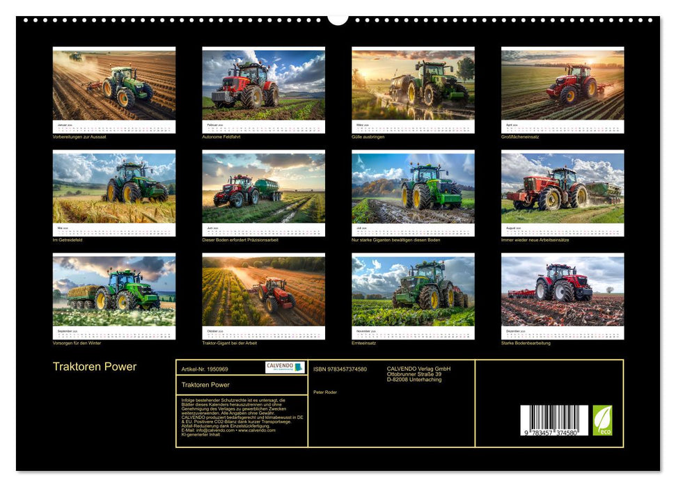 Traktoren Power (CALVENDO Premium Wandkalender 2026)