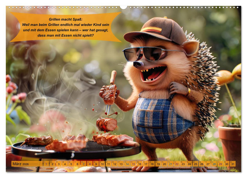 Tierisch lustige Grillmeister (CALVENDO Premium Wandkalender 2026)