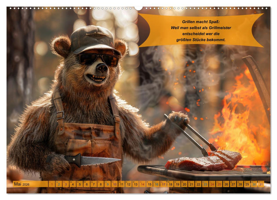 Tierisch lustige Grillmeister (CALVENDO Premium Wandkalender 2026)