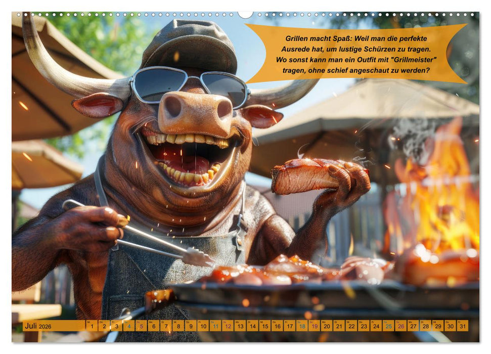 Tierisch lustige Grillmeister (CALVENDO Premium Wandkalender 2026)