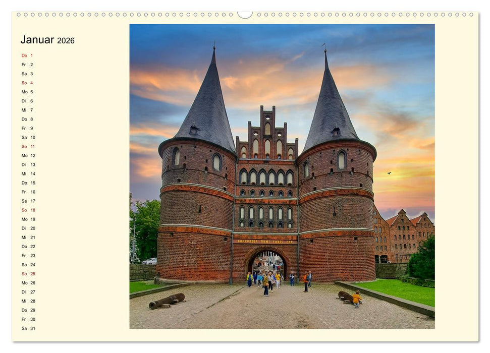 Lübeck, Stadt auf der Insel (CALVENDO Wandkalender 2026)