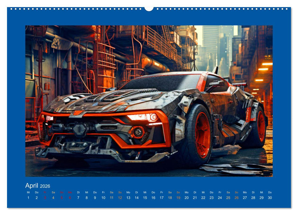 Zukunftsvisionen auf Rädern - Dystopische Fahrzeuge (CALVENDO Wandkalender 2026)