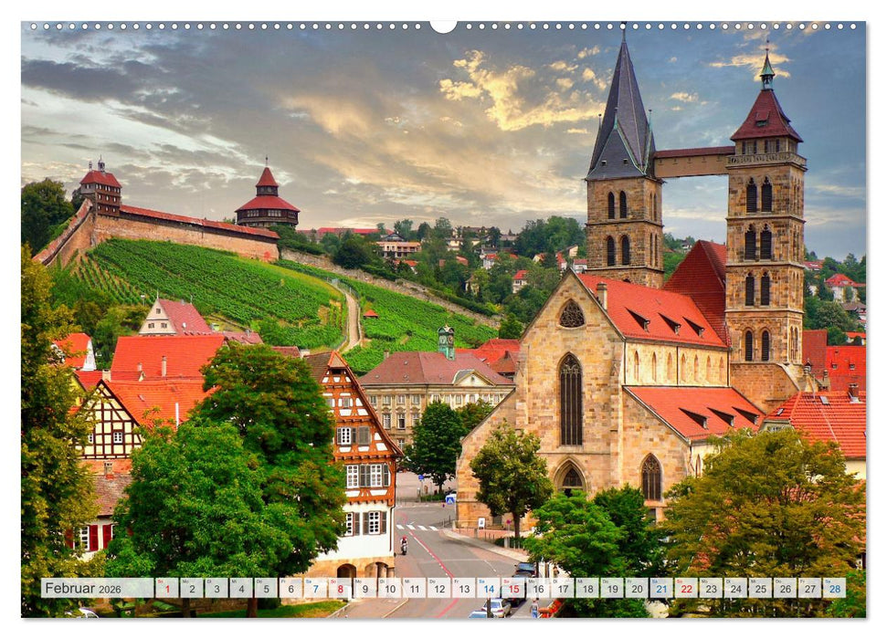 Esslingen zwischen Tag und Nacht (CALVENDO Premium Wandkalender 2026)