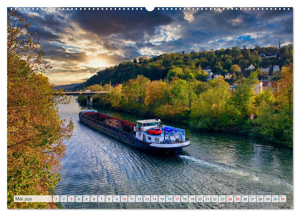 Esslingen zwischen Tag und Nacht (CALVENDO Premium Wandkalender 2026)
