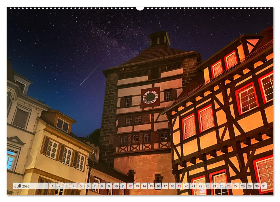 Esslingen zwischen Tag und Nacht (CALVENDO Premium Wandkalender 2026)