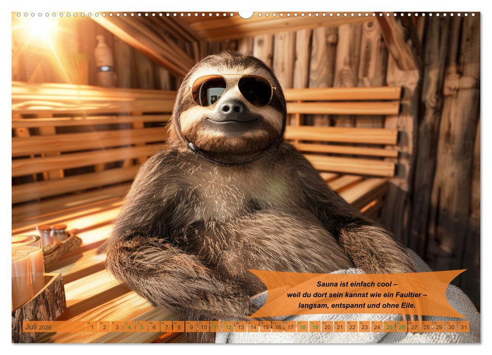 Tierisch lustige Saunafreunde (CALVENDO Premium Wandkalender 2026)