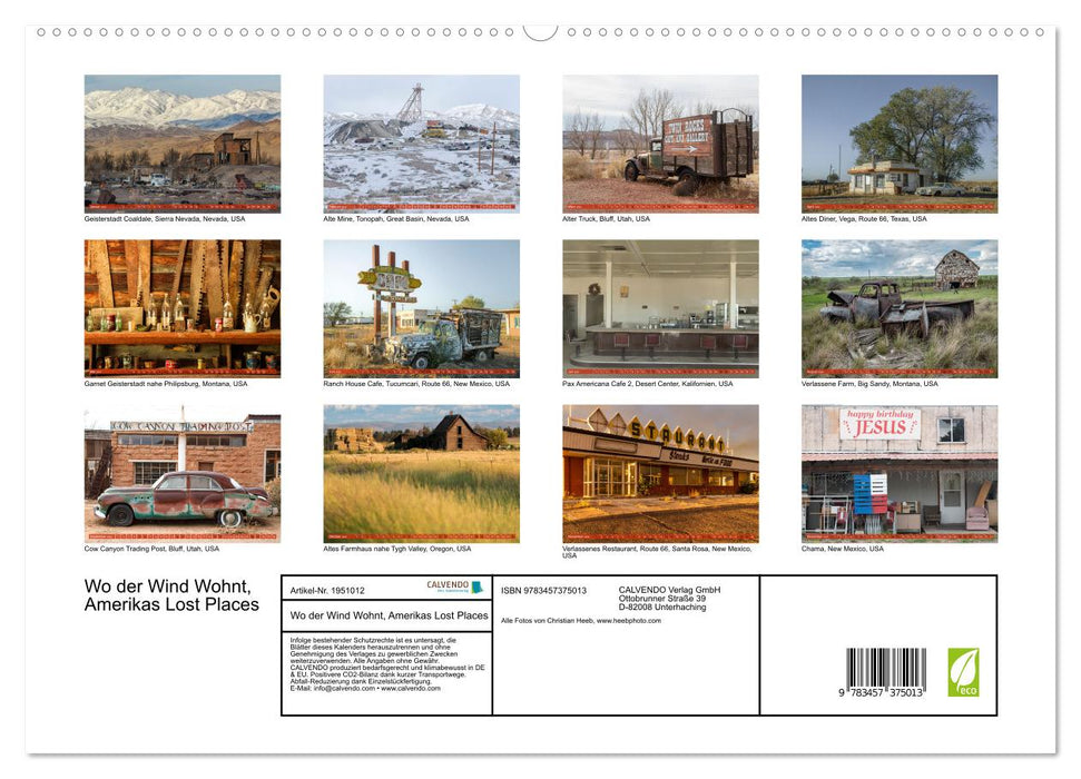 Wo der Wind Wohnt, Amerikas Lost Places (CALVENDO Premium Wandkalender 2026)