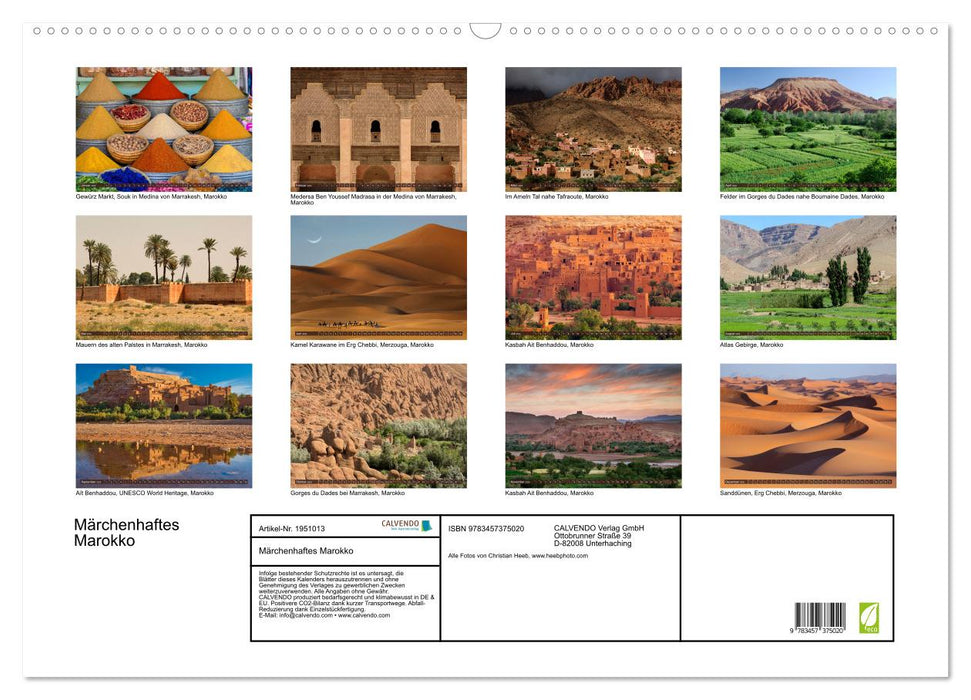 Märchenhaftes Marokko (CALVENDO Wandkalender 2026)