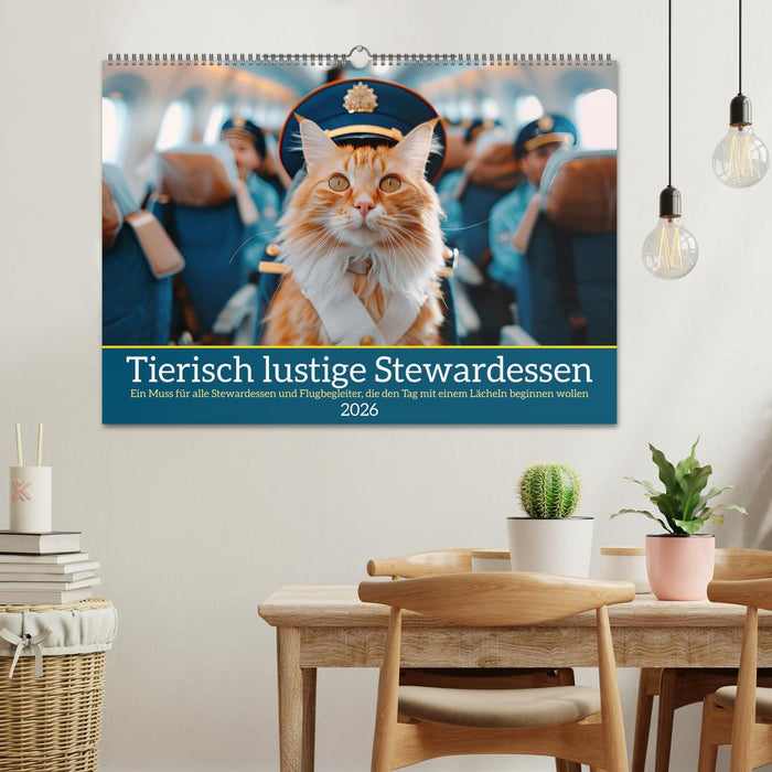 Tierisch lustige Stewardessen (CALVENDO Wandkalender 2026)