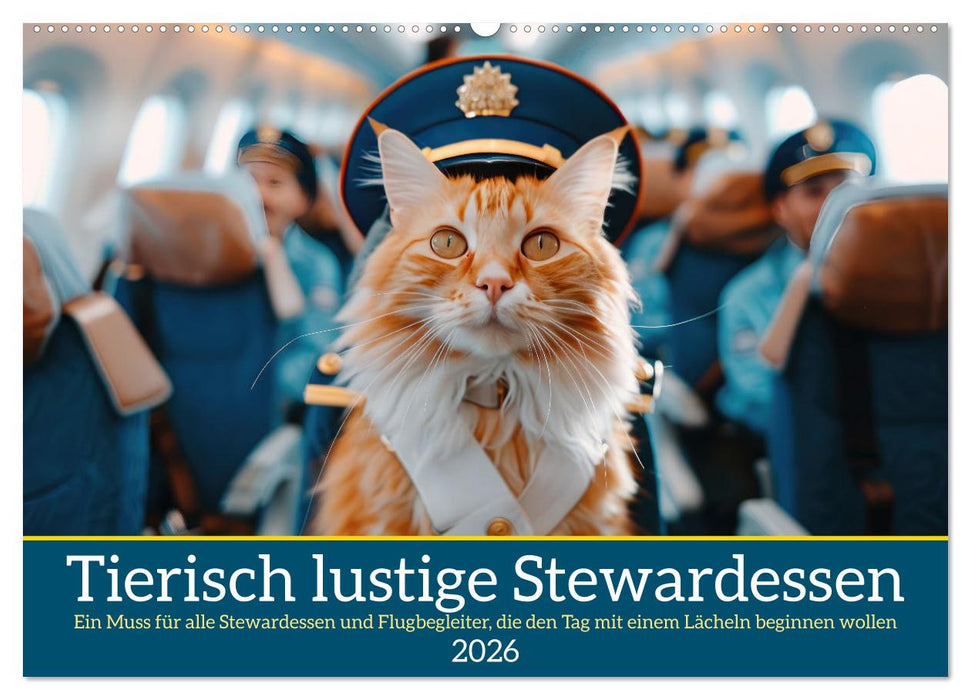 Tierisch lustige Stewardessen (CALVENDO Wandkalender 2026)