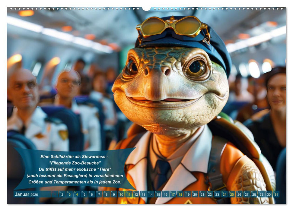 Tierisch lustige Stewardessen (CALVENDO Wandkalender 2026)