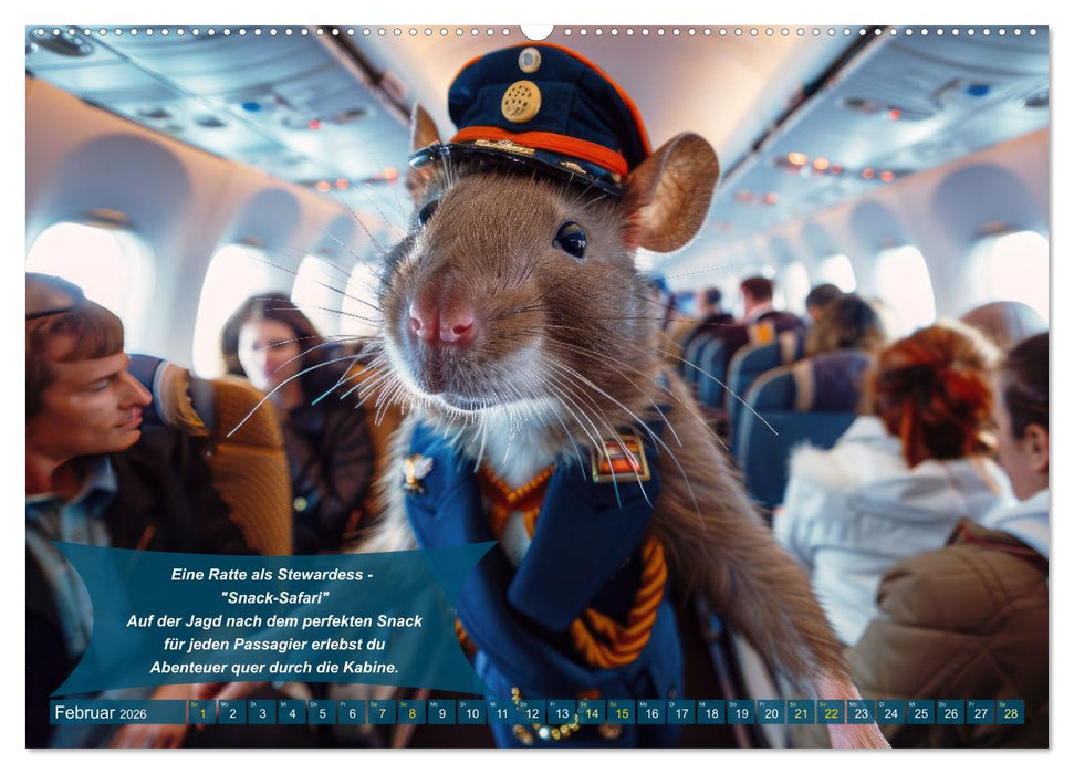 Tierisch lustige Stewardessen (CALVENDO Wandkalender 2026)