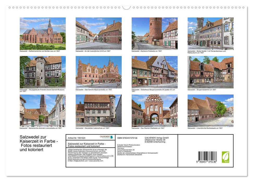 Salzwedel zur Kaiserzeit in Farbe - Fotos restauriert und koloriert (CALVENDO Premium Wandkalender 2026)