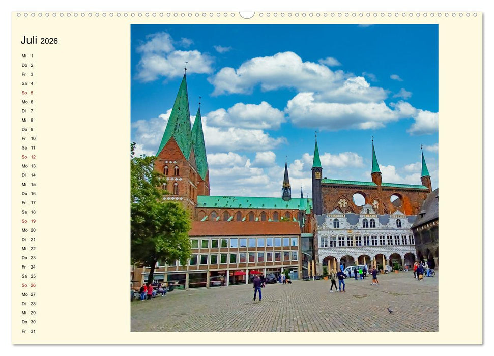 Lübeck, Stadt auf der Insel (CALVENDO Premium Wandkalender 2026)