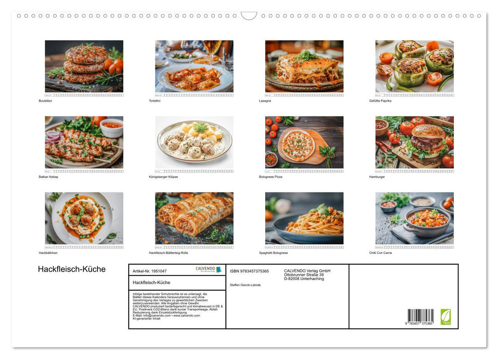 Hackfleisch-Küche (CALVENDO Wandkalender 2026)