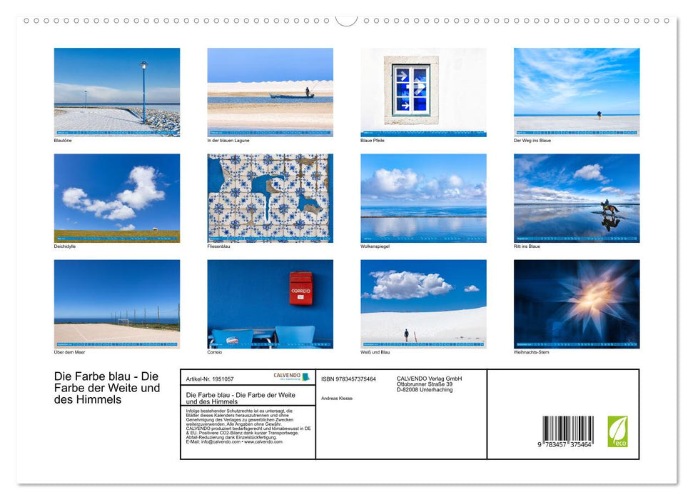 Die Farbe blau - Die Farbe der Weite und des Himmels (CALVENDO Premium Wandkalender 2026)