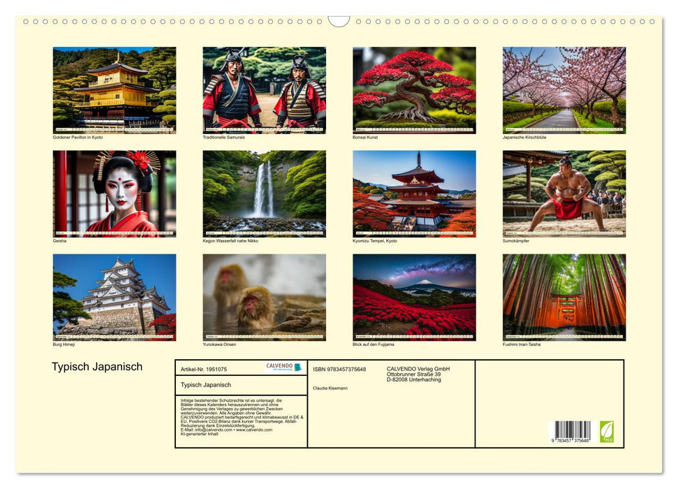 Typisch Japanisch (CALVENDO Wandkalender 2026)
