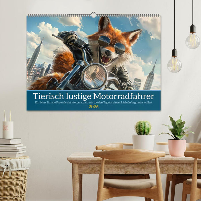Tierisch lustige Motorradfahrer (CALVENDO Wandkalender 2026)