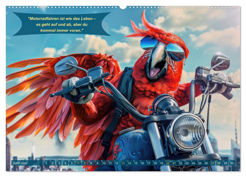Tierisch lustige Motorradfahrer (CALVENDO Wandkalender 2026)