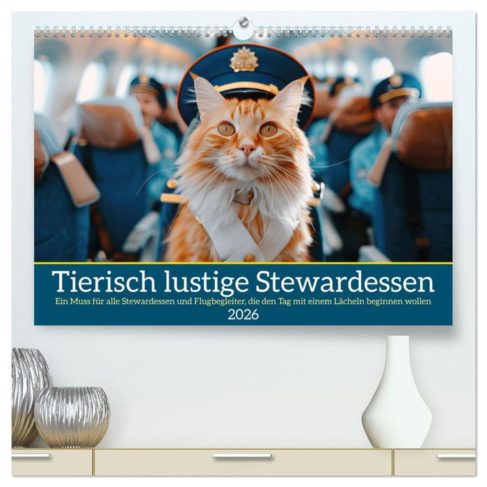 Tierisch lustige Stewardessen (CALVENDO Premium Wandkalender 2026)