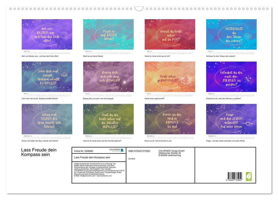 Lass Freude dein Kompass sein (CALVENDO Wandkalender 2026)