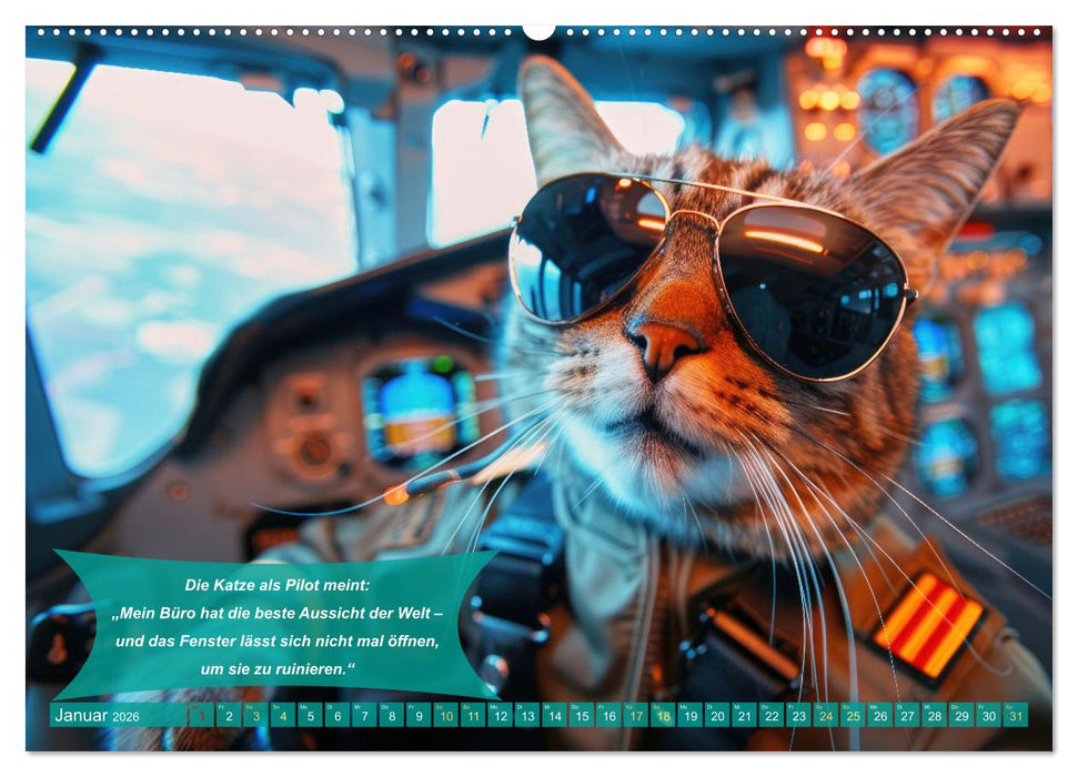 Der tierisch lustige Piloten-Kalender (CALVENDO Premium Wandkalender 2026)