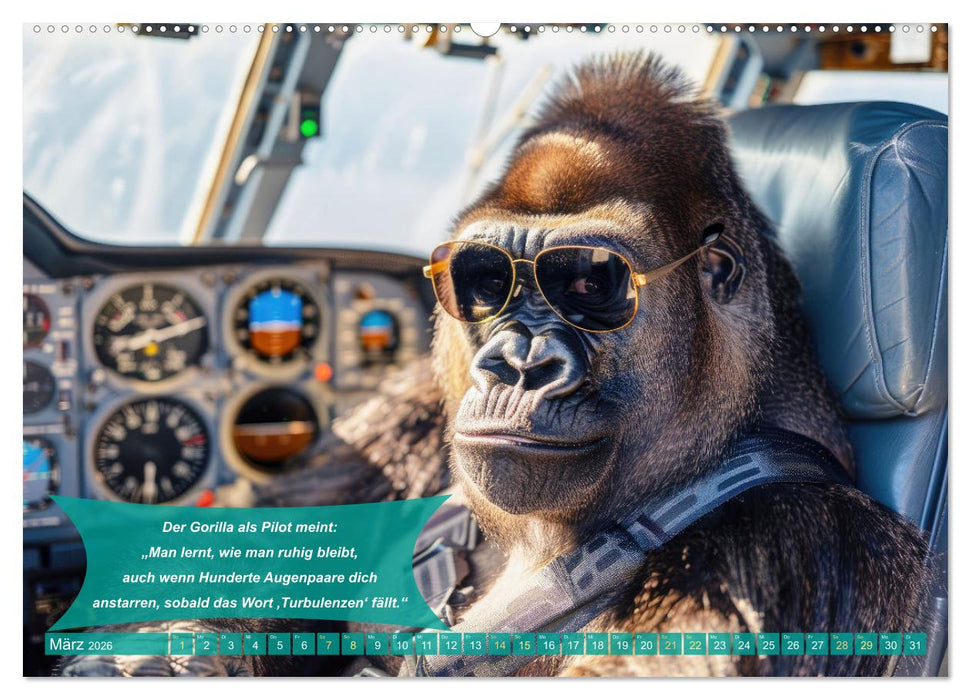 Der tierisch lustige Piloten-Kalender (CALVENDO Premium Wandkalender 2026)