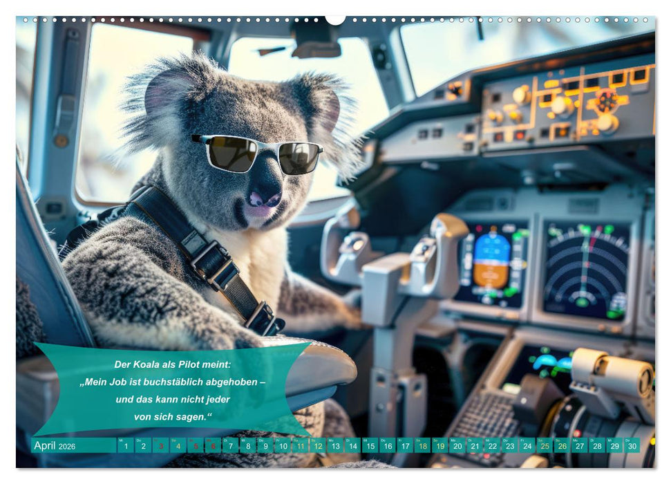 Der tierisch lustige Piloten-Kalender (CALVENDO Premium Wandkalender 2026)