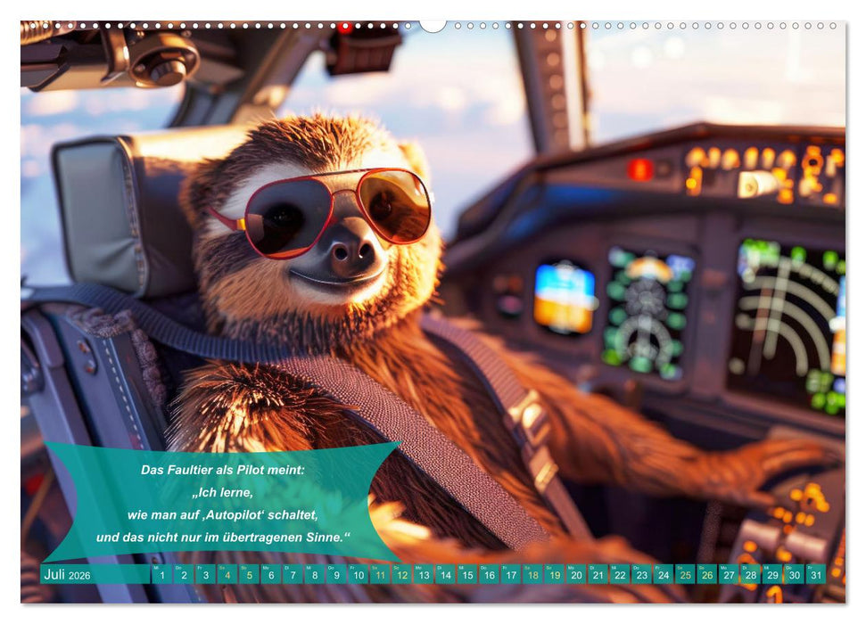 Der tierisch lustige Piloten-Kalender (CALVENDO Premium Wandkalender 2026)