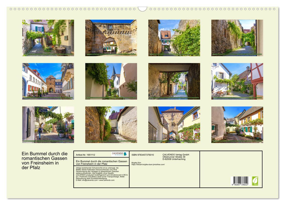 Ein Bummel durch die romantischen Gassen von Freinsheim in der Pfalz (CALVENDO Wandkalender 2026)