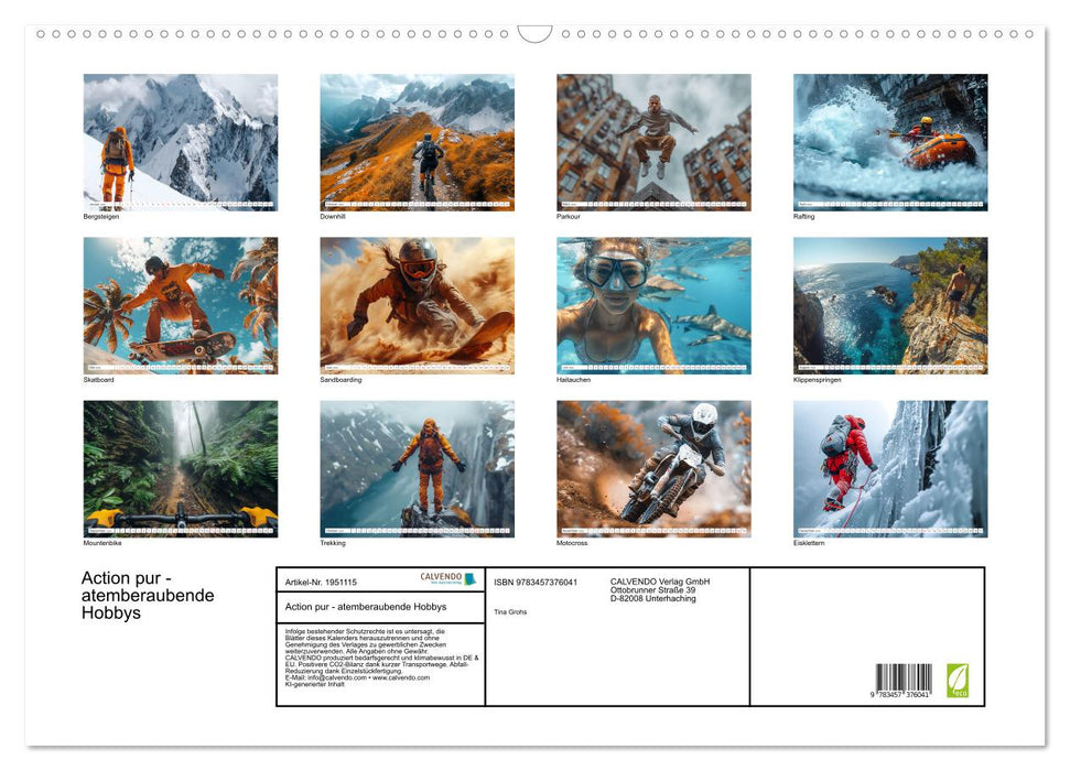 Action pur - atemberaubende Hobbys (CALVENDO Wandkalender 2026)
