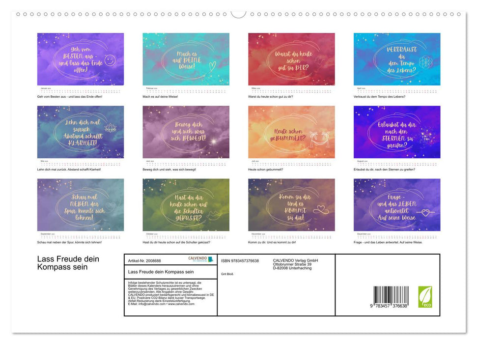 Lass Freude dein Kompass sein (CALVENDO Premium Wandkalender 2026)