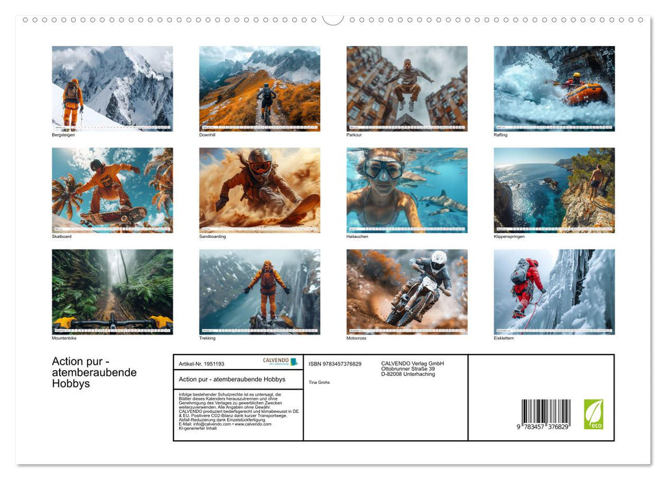 Action pur - atemberaubende Hobbys (CALVENDO Premium Wandkalender 2026)