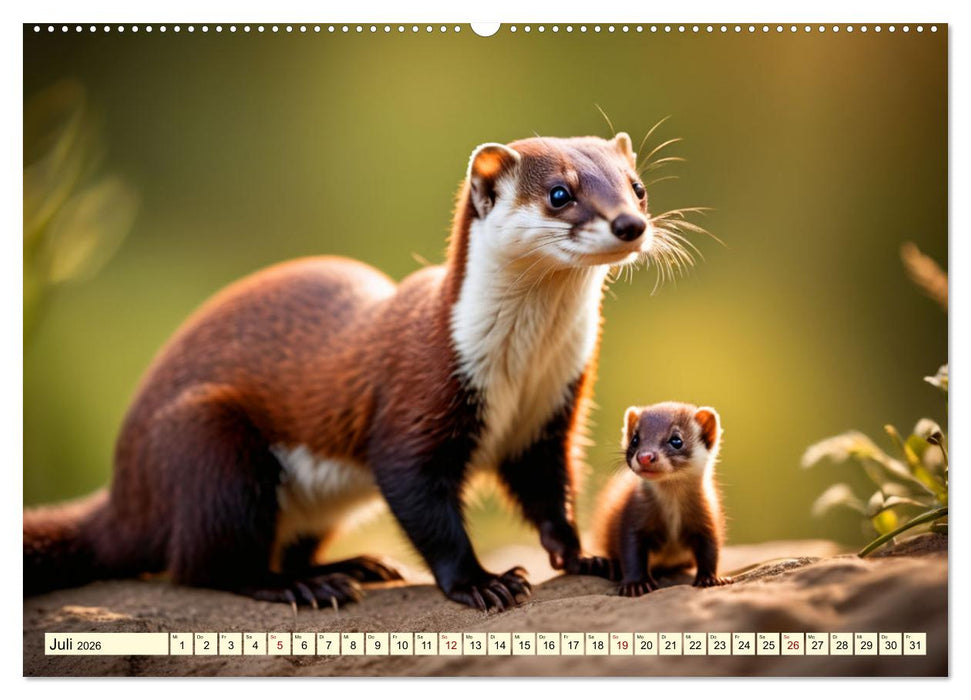 Die Familie der Marder (CALVENDO Premium Wandkalender 2026)
