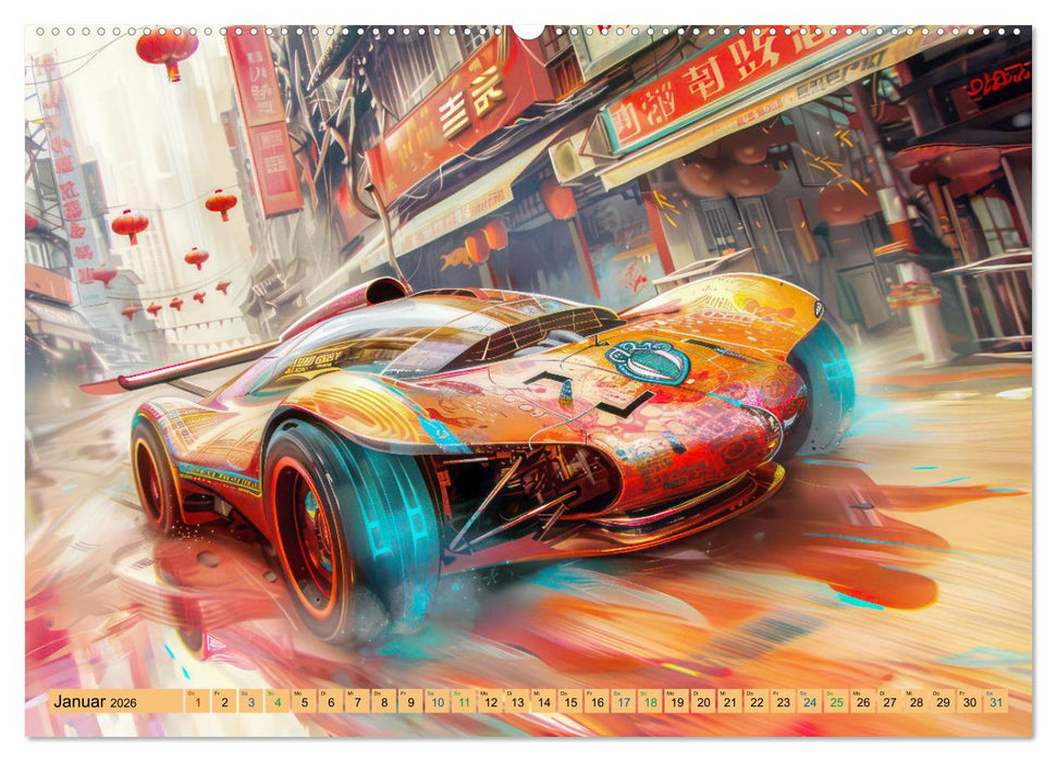 Futuristische Boliden - Asiatisch inspiriert (CALVENDO Wandkalender 2026)