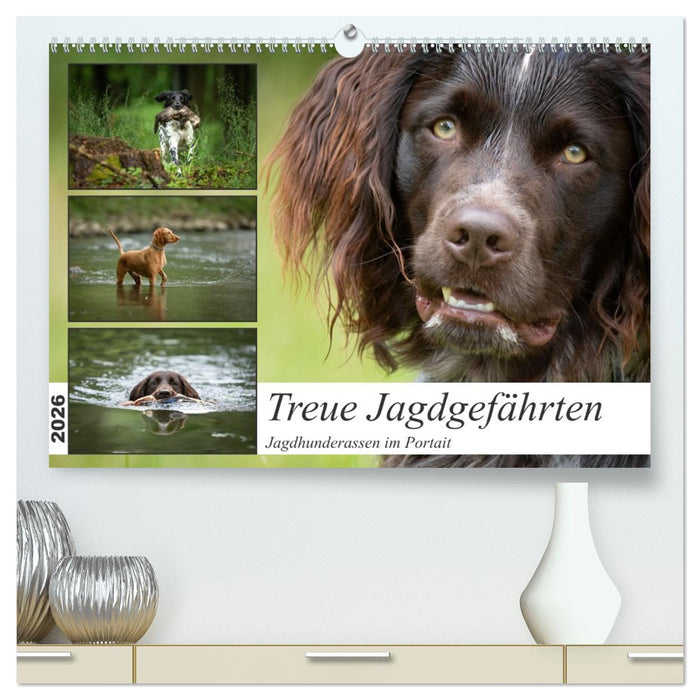 Treue Jagdgefährten - Jagdhunderassen im Portrait (CALVENDO Premium Wandkalender 2026)