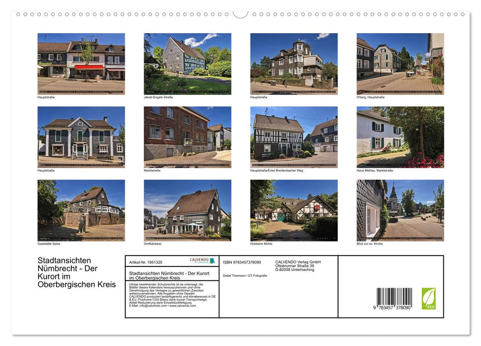 Stadtansichten Nümbrecht - Der Kurort im Oberbergischen Kreis (CALVENDO Premium Wandkalender 2026)