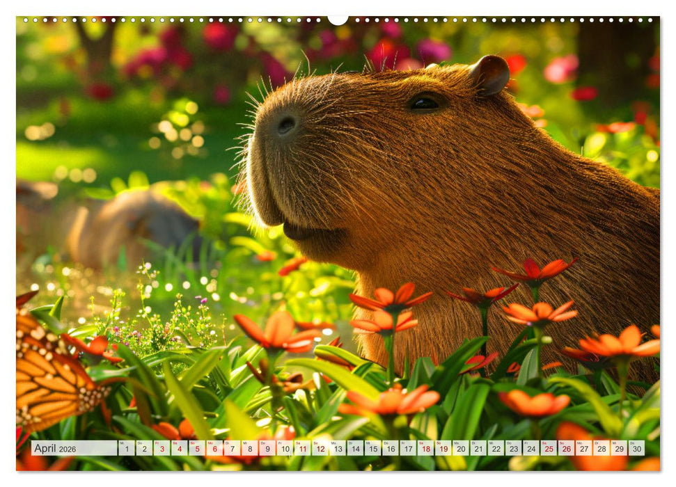Capybaras im Alltag - Ein Jahr voller Abenteuer (CALVENDO Wandkalender 2026)